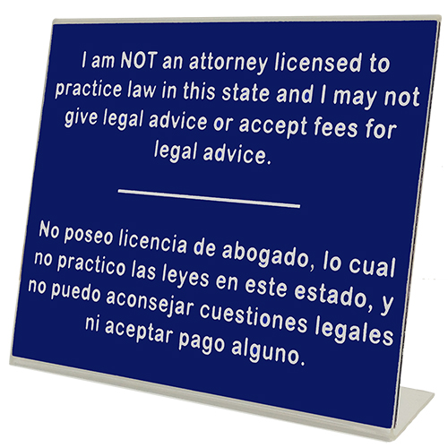 I Am Not a Lawyer Pennsylvania Notary Desk Sign